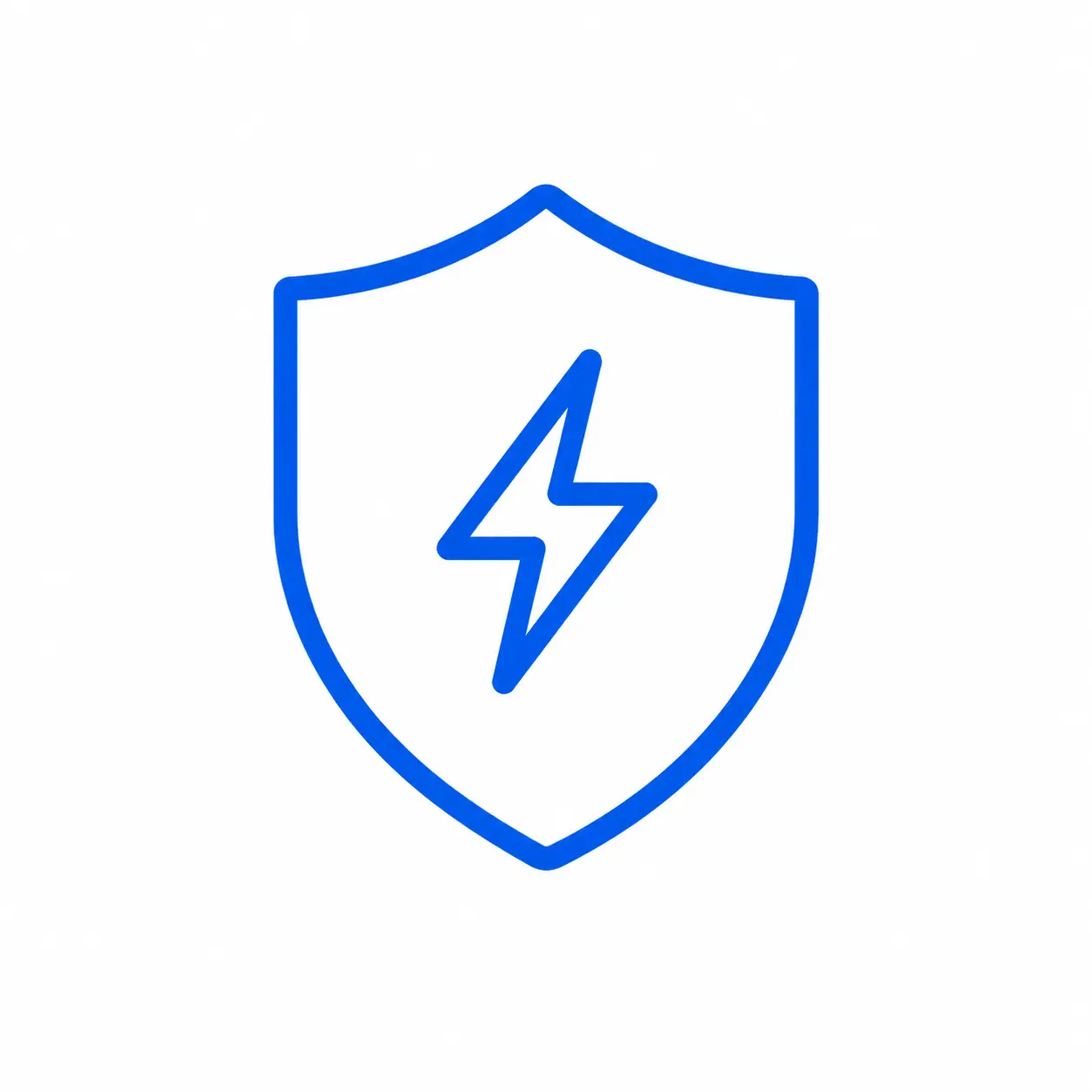 Icon eines Stromschutzschilds als Symbol f&uuml;r die Notstromversorgung eines ganzen Wohnhauses bei Stromausfall f&uuml;r bis zu 3 Tage