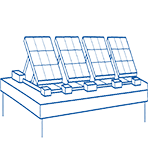 Icon f&uuml;r auf einem Flachdach aufgest&auml;nderte PV-Module